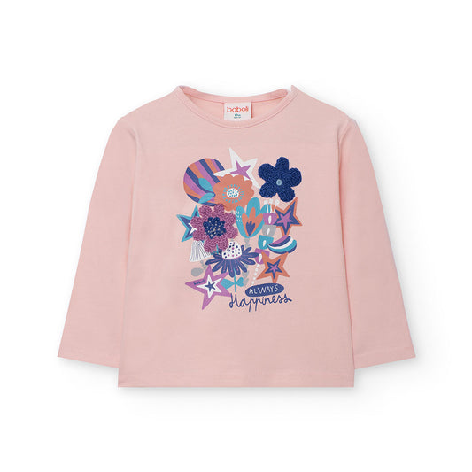 Boboli Girls Pink Long Sleeve Top
