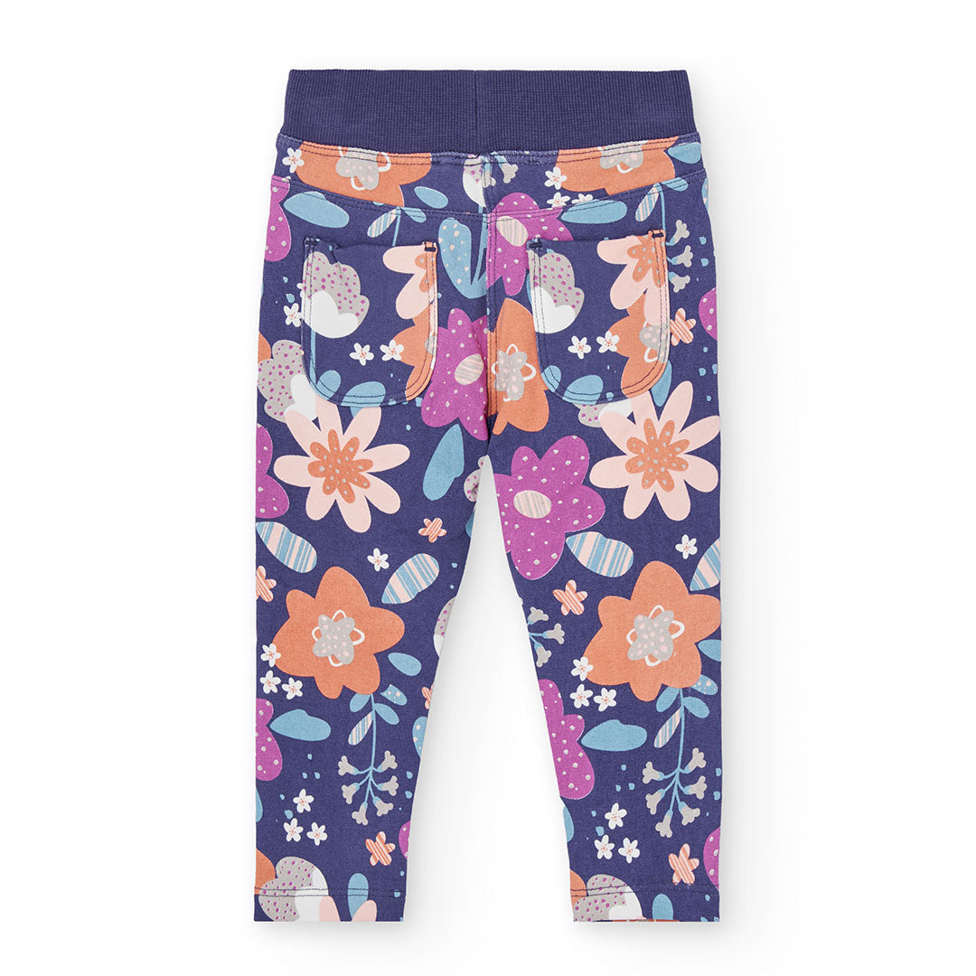 Boboli Girls Floral Print Trousers
