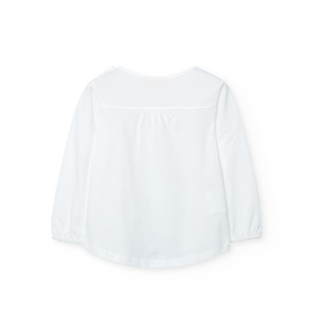Boboli Girls Off White Long Sleeve Top