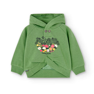 Boboli green floral print hoodie