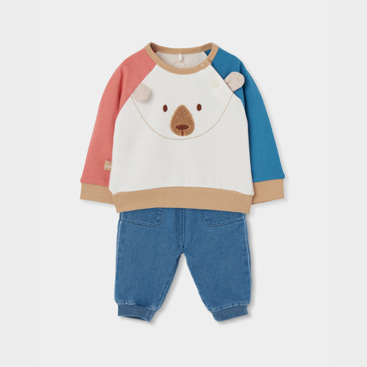 Boboli Baby Boys 2 piece Top and Denim Trousers Set
