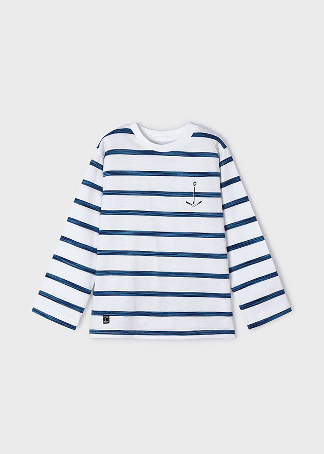 Mayoral white and blue stripe top