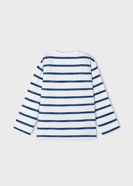 Mayoral white and blue stripe top