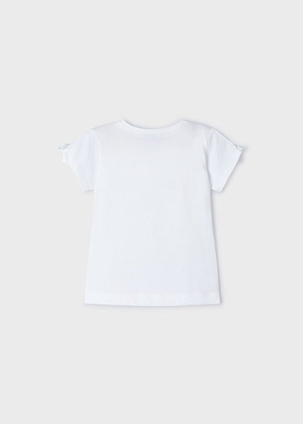 Mayoral white t-shirt with bow sleeves