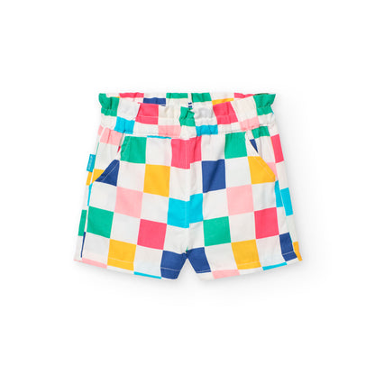 Boboli Girls Chequered Bermuda Summer Shorts