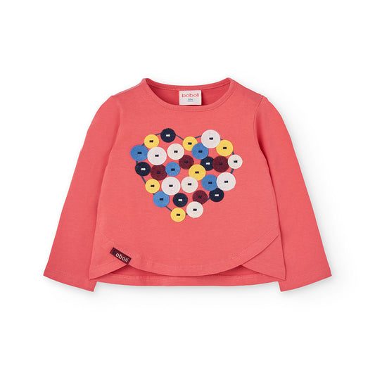 Boboli Girls Coral Long Sleeve Top