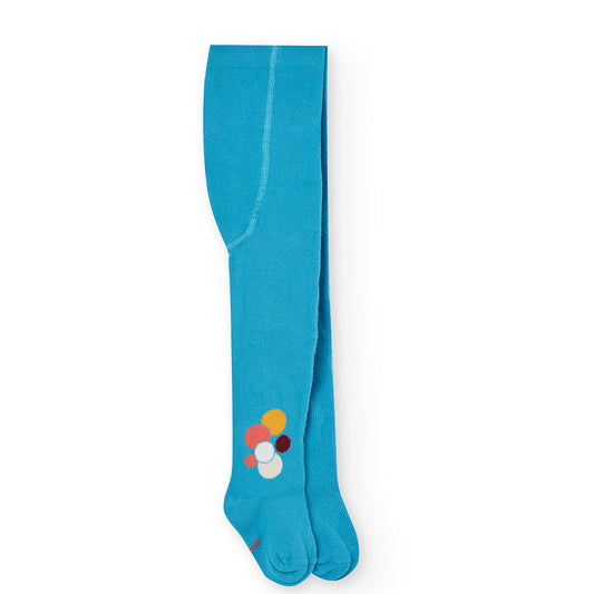 Boboli Girls Blue Polka Thick Tights