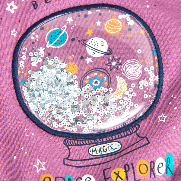 Boboli Purple Space Explorer Fleece Sweatshirt