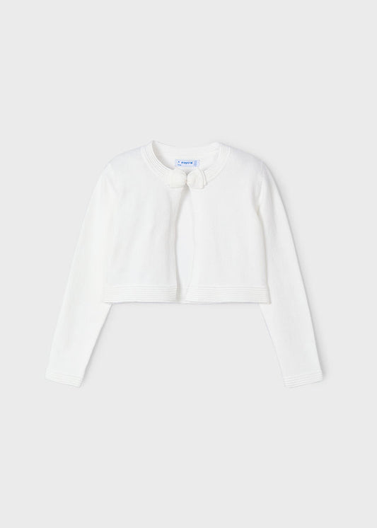 Mayoral Girls White Knit Cardigan