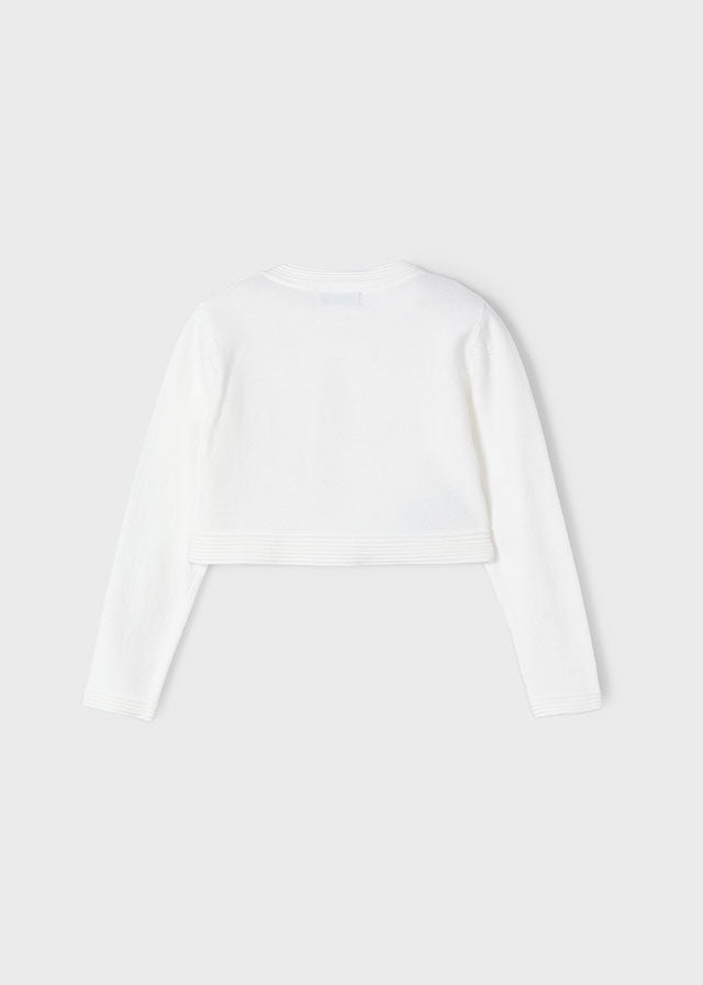 Mayoral Girls White Knit Cardigan