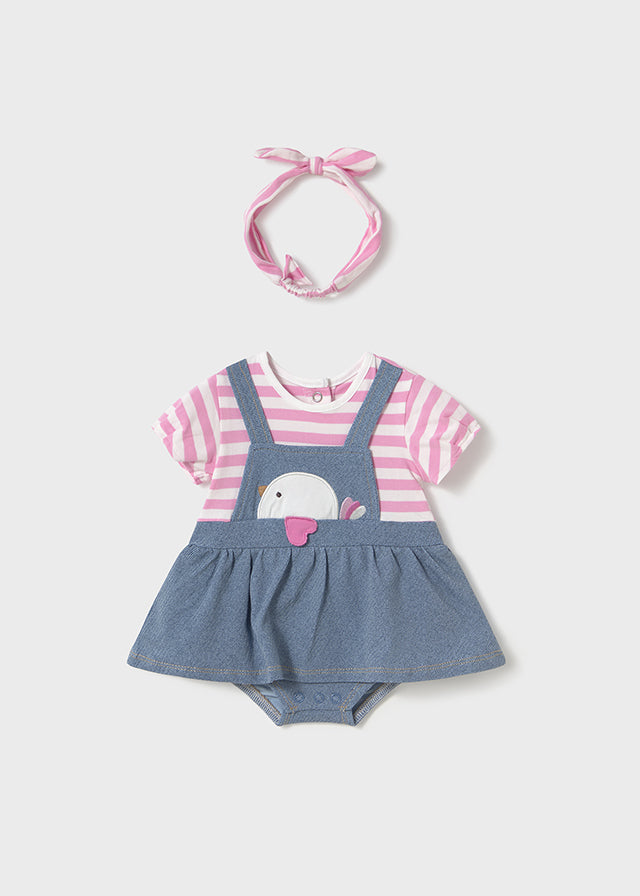 Mayoral Baby Girls Dungaree Set and Headband