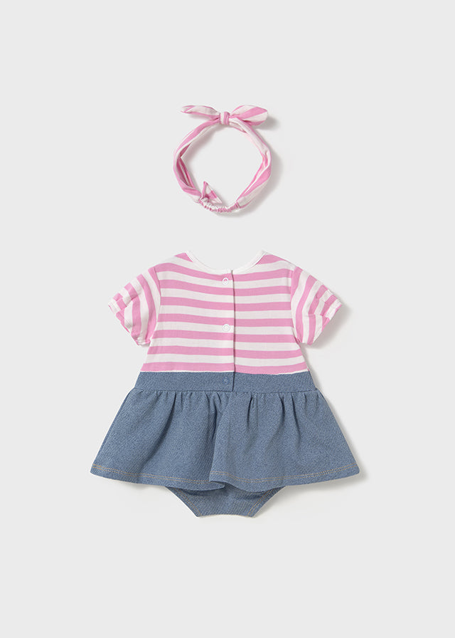 Mayoral Baby Girls Dungaree Set and Headband