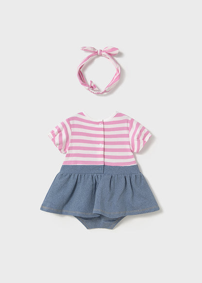 Mayoral Baby Girls Dungaree Set and Headband