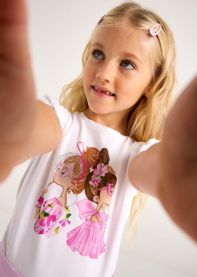 Mayoral Girls Doll Print T-shirt