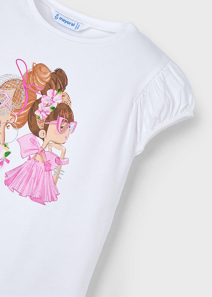 Mayoral Girls Doll Print T-shirt