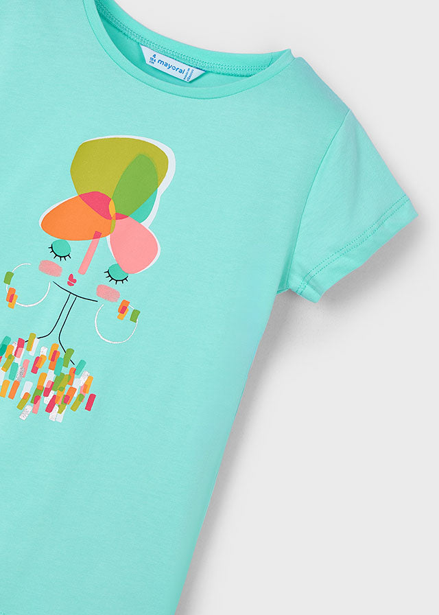 Mayoral Girls Colourful Print T-shirt