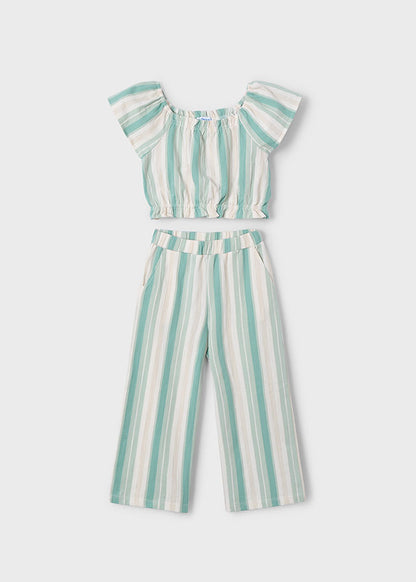 Mayoral Girls Jade Striped Trouser Set