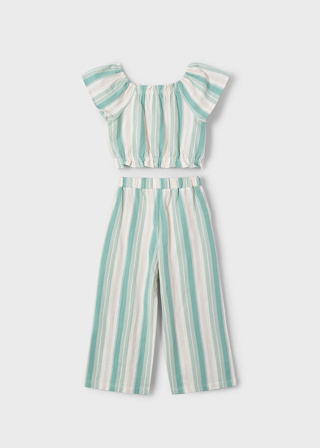 Mayoral Girls Jade Striped Trouser Set