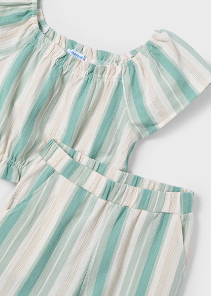 Mayoral Girls Jade Striped Trouser Set