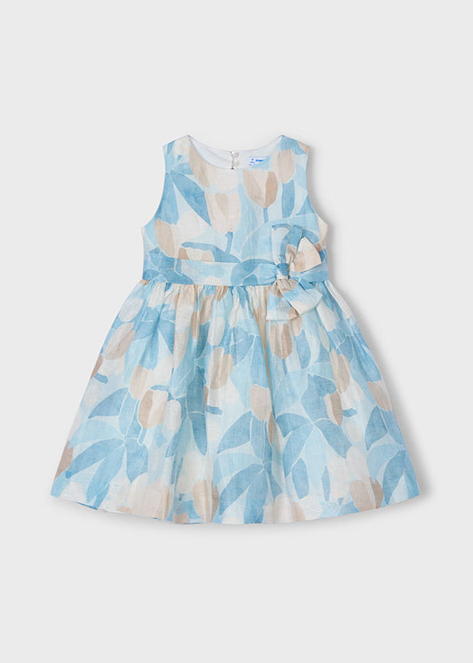 Mayoral Girls Printed Dress with Bow