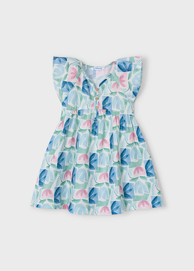 Mayoral Girls Mint Printed Dress