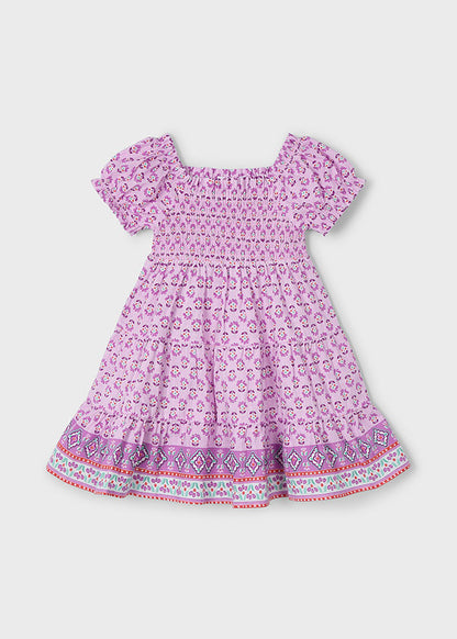 Mayoral Girls Floral Print Smock Dress