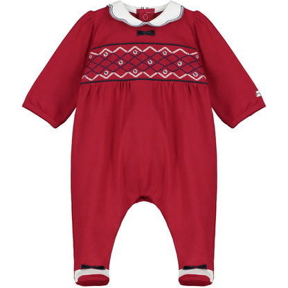 Emile et Rose Carol Red Christmas Baby Girls Babygrow