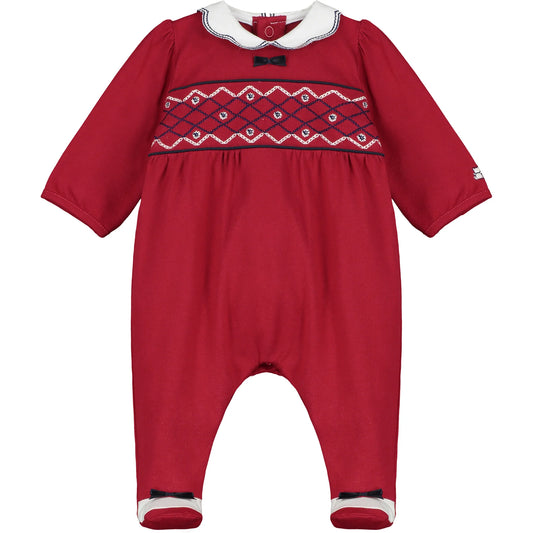 Emile et Rose Carol Red Christmas Baby Girls Babygrow