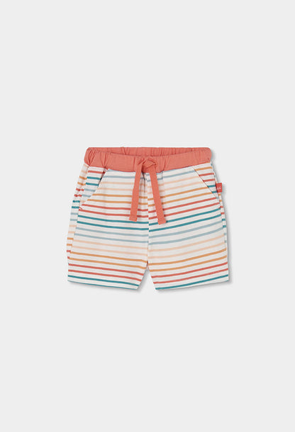 Boboli Baby Girls Coral Stripes Top and Shorts Set