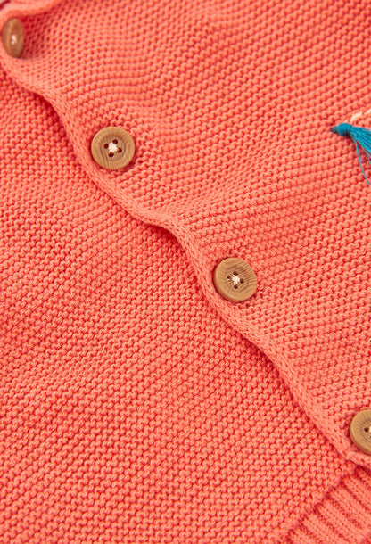 Boboli Baby Girls Coral Knit Hooded Cardigan