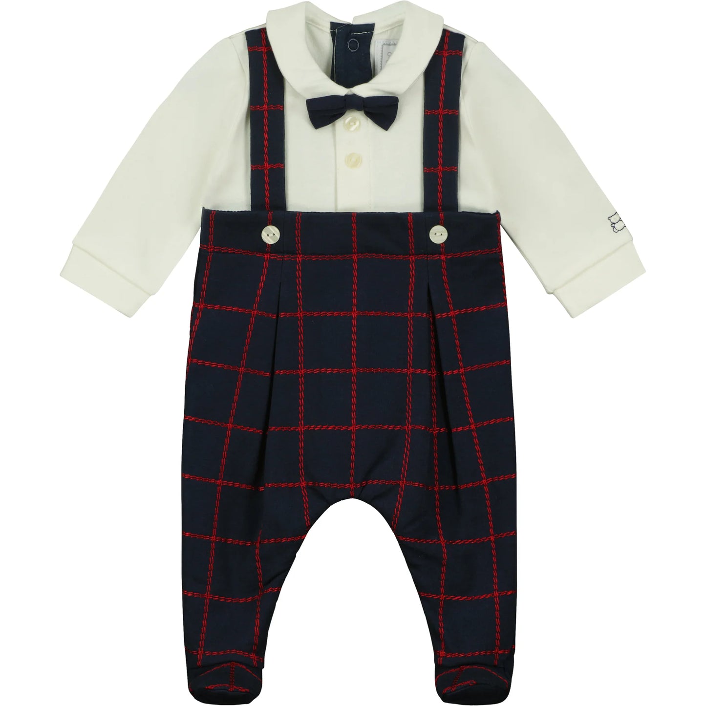 Emile et Rose Elmo Navy Mock Baby Boy Dungaree Babygrow