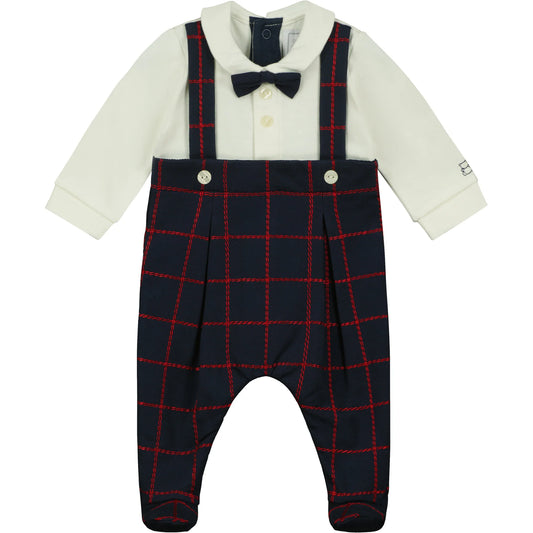 Emile et Rose Elmo Navy Mock Baby Boy Dungaree Babygrow