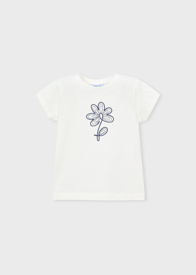 Mayoral Girls Short Sleeved Flower T-shirt