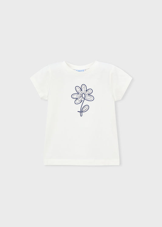 Mayoral Girls Short Sleeved Flower T-shirt