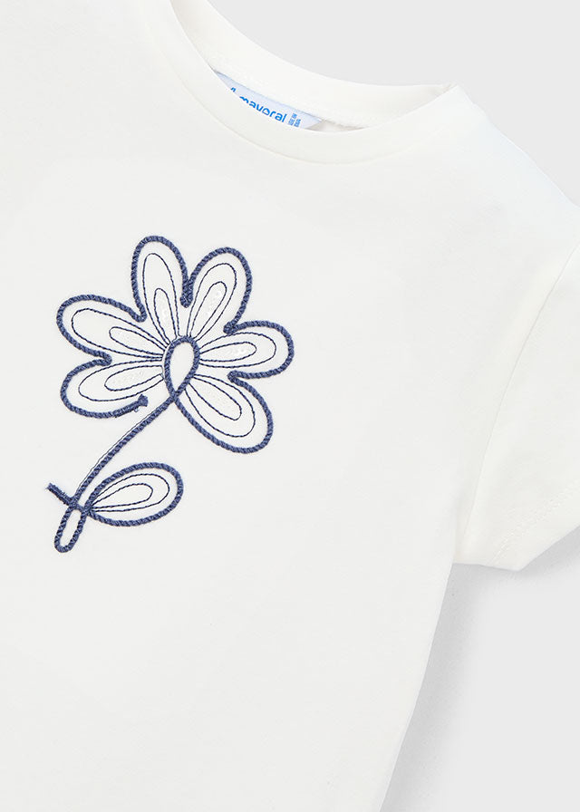 Mayoral Girls Short Sleeved Flower T-shirt