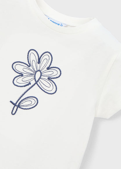 Mayoral Girls Short Sleeved Flower T-shirt