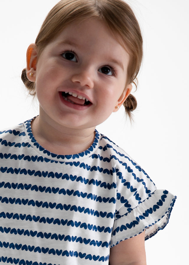 Mayoral Baby Girl Heart Printed short sleeved T-shirt