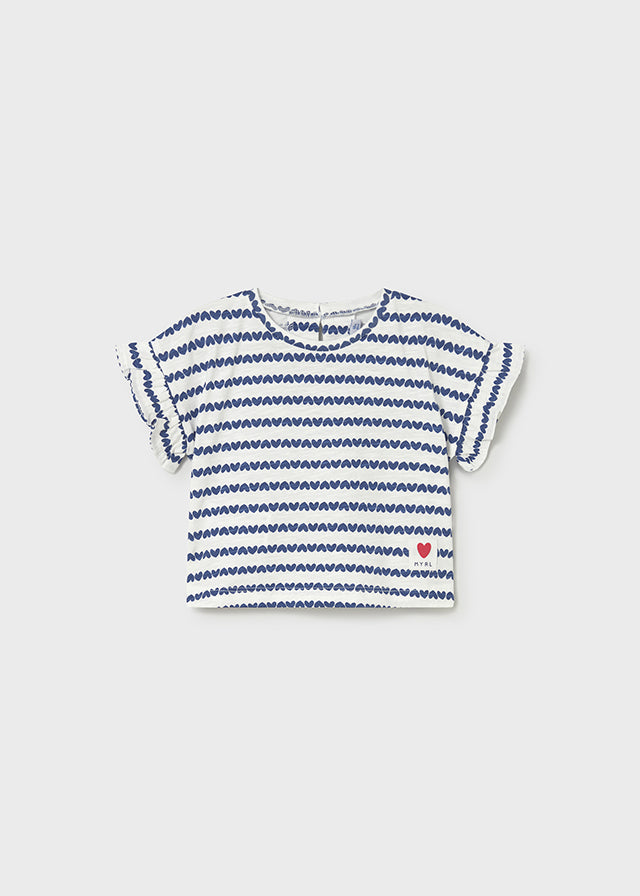 Mayoral Baby Girl Heart Printed short sleeved T-shirt