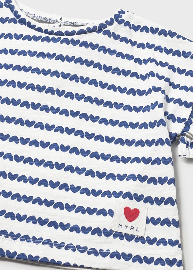 Mayoral Baby Girl Heart Printed short sleeved T-shirt