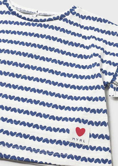 Mayoral Baby Girl Heart Printed short sleeved T-shirt