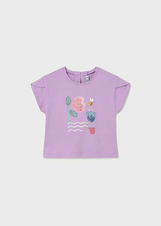 Mayoral Baby Girl Lilac Short Sleeved T-shirt