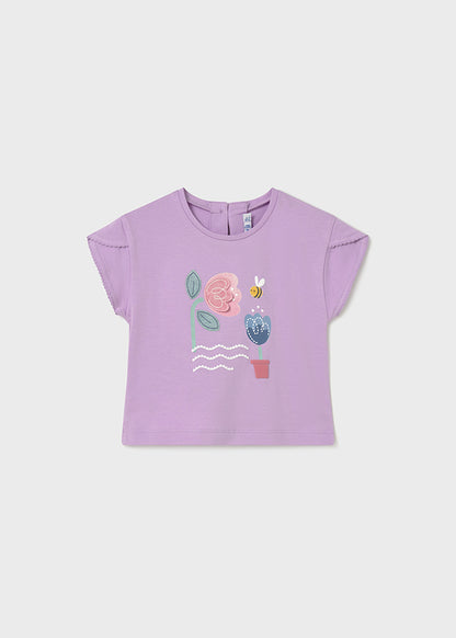 Mayoral Baby Girl Lilac Short Sleeved T-shirt