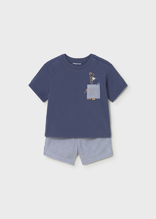 Mayoral Baby Boy Capri Blue Bermuda Set
