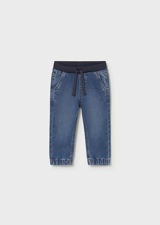 Mayoral Baby Boys Soft Denim Jeans With Elastic Waistband