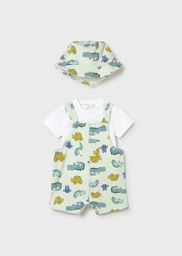 Mayoral Baby Boy Dungarees and Hat Set