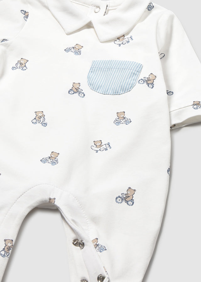 Mayoral Newborn Baby Boy White Bear Babygrow
