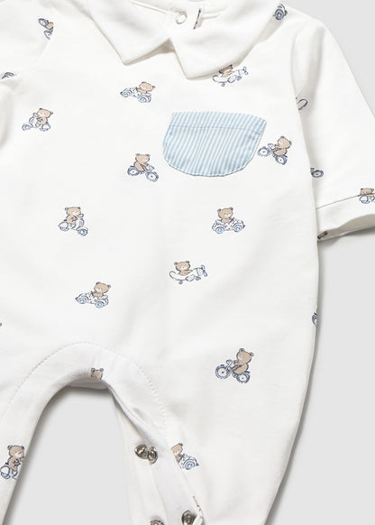 Mayoral Newborn Baby Boy White Bear Babygrow