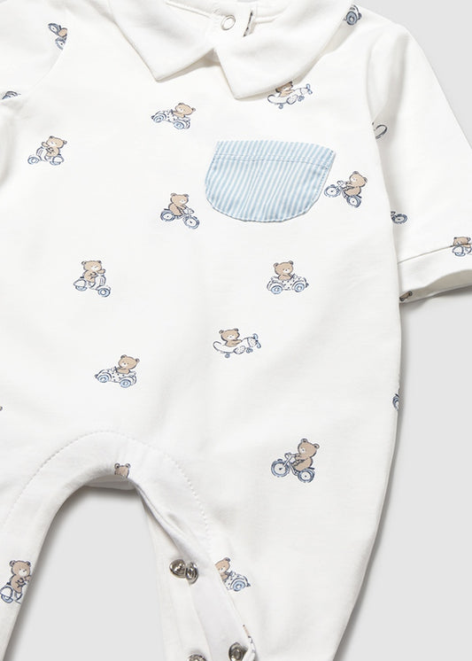 Mayoral Newborn Baby Boy White Bear Babygrow