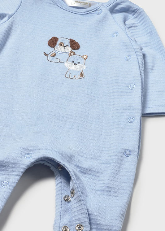 Mayoral Newborn Baby Boy Sky Blue Babygrow