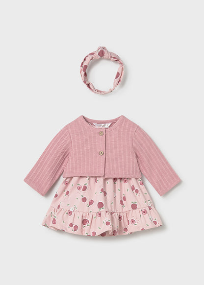 Mayoral Baby Girls Pink 3 Piece Dress Set